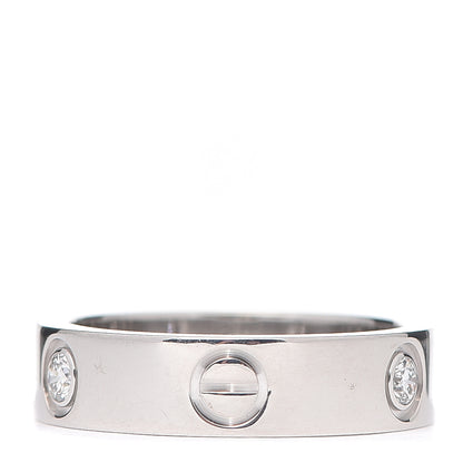Cartier 18K White Gold 3 Diamond 5.5mm LOVE Ring 57 8 3 of 5