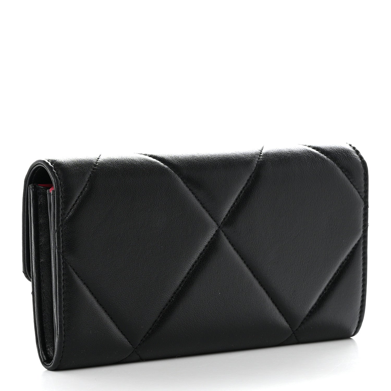 Chanel Lambskin Quilted Chanel 19 Flap Wallet Black 3 of 9
