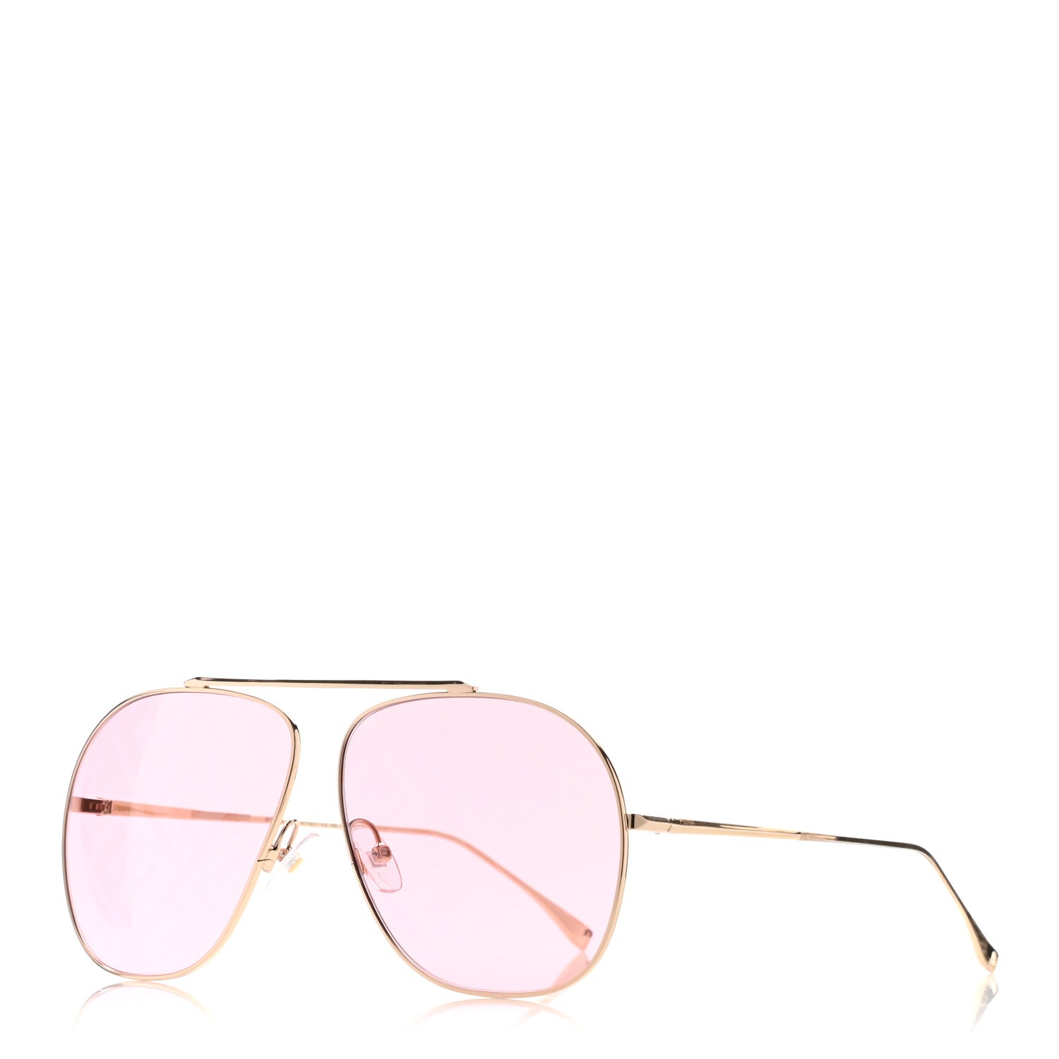 Fendi Metal FF Family Aviator Sunglasses FF0407/G/S Gold Pink 1 of 8