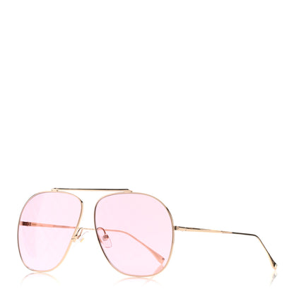 Fendi Metal FF Family Aviator Sunglasses FF0407/G/S Gold Pink 1 of 8