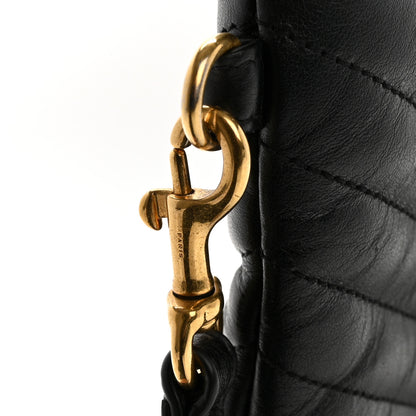 Saint Laurent Calfskin Matelasse Chevron Monogram Document Holder Black 8 of 9