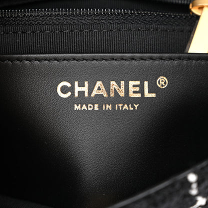 Chanel Tweed Quilted Mini Rectangular Pearl Crush Flap Black 6 of 11