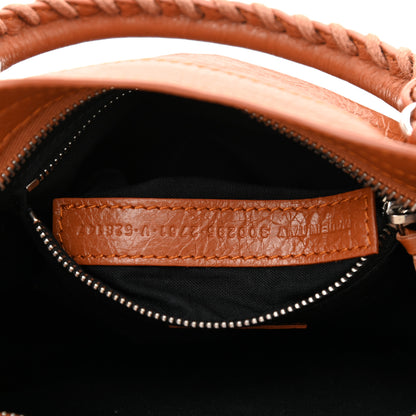 Balenciaga Agneau Classic Silver Hardware Mini City Logo Strap Camel Black 8 of 9