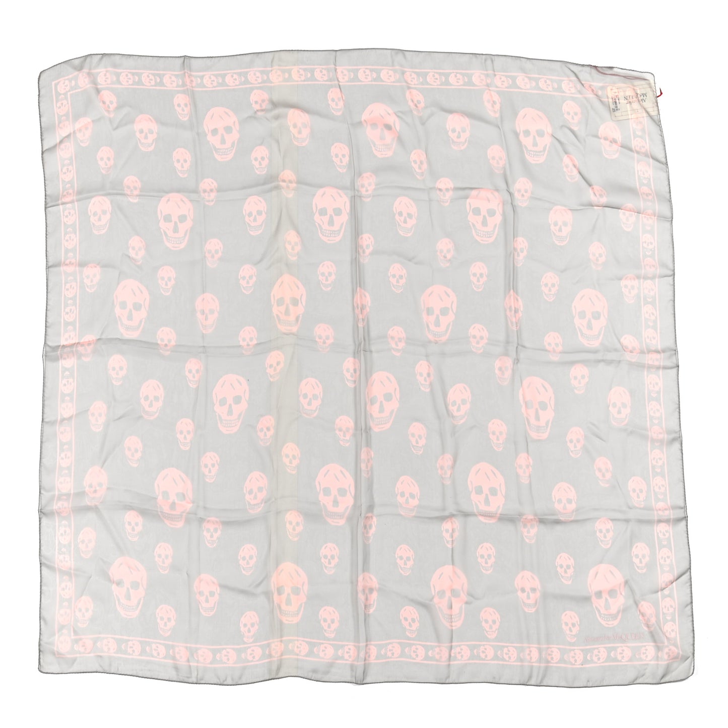 Silk Chiffon Skull Scarf Grey