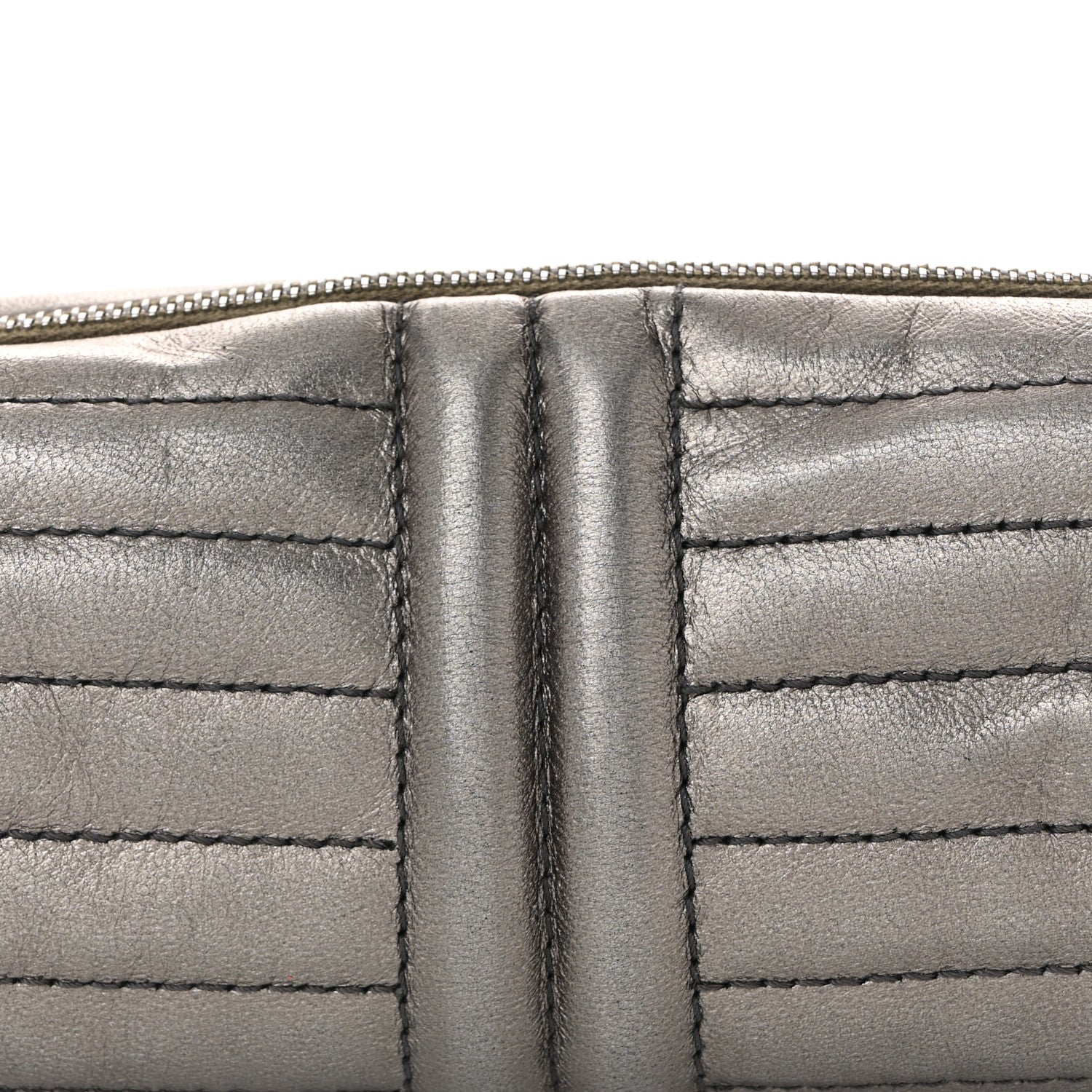Chanel Metallic Lambskin Horizontal Quilt Pochette Dark Grey 8 of 12
