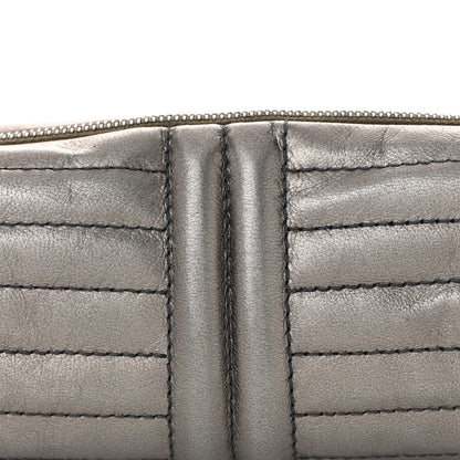 Chanel Metallic Lambskin Horizontal Quilt Pochette Dark Grey 8 of 12