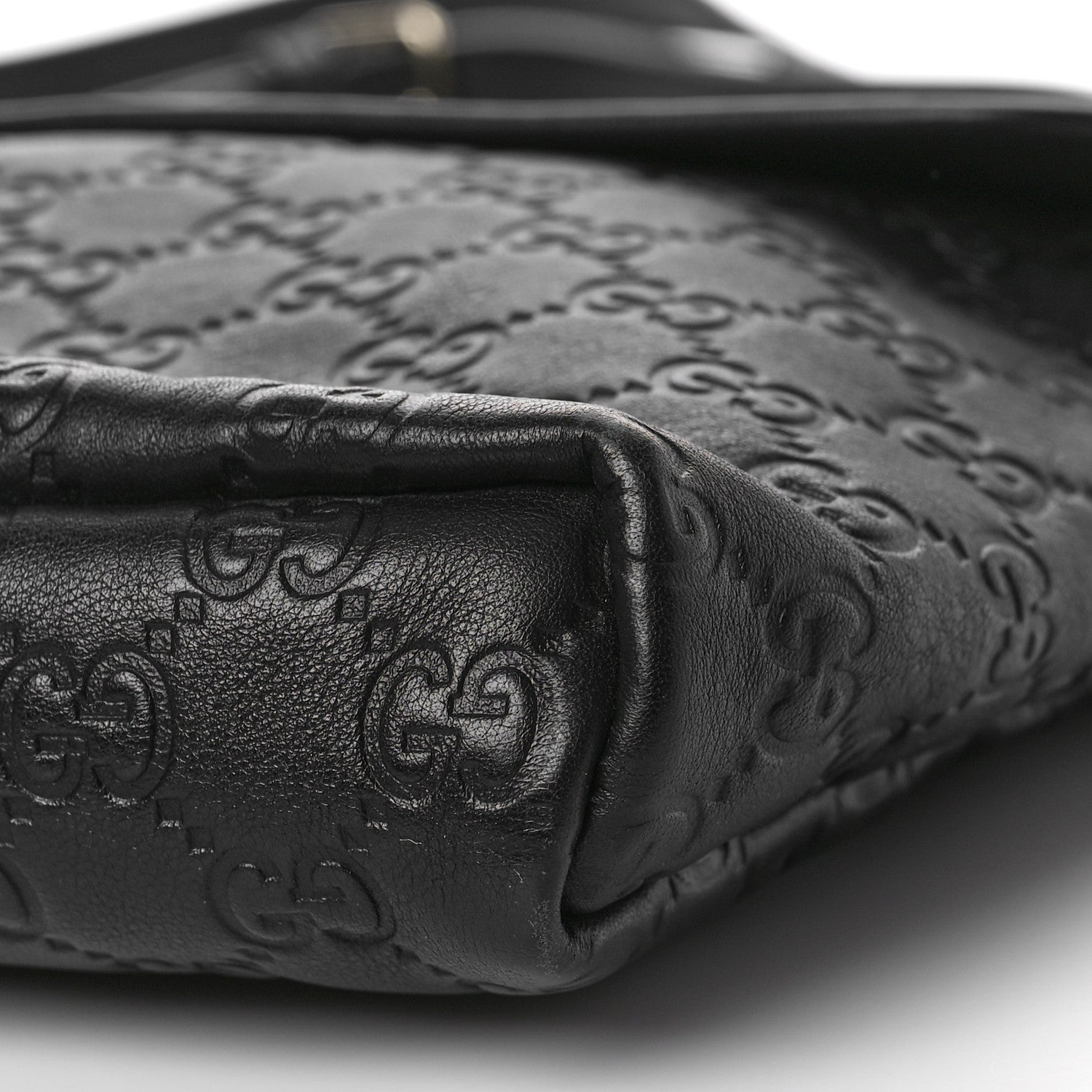 Gucci Guccissima Small Flap Messenger Bag Black 9 of 9