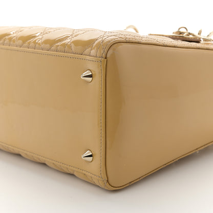 Christian Dior Patent Cannage Medium Lady Dior Beige 10 of 10
