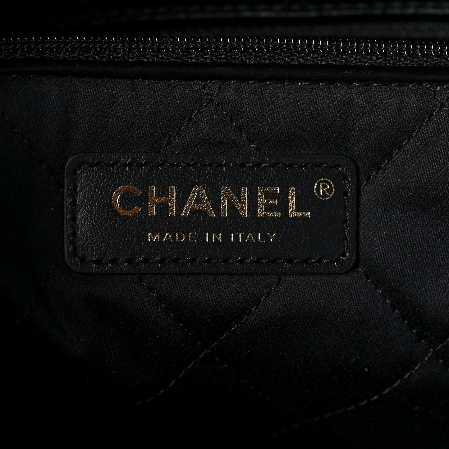 Shiny Calfskin Quilted Small Chanel 22 Black