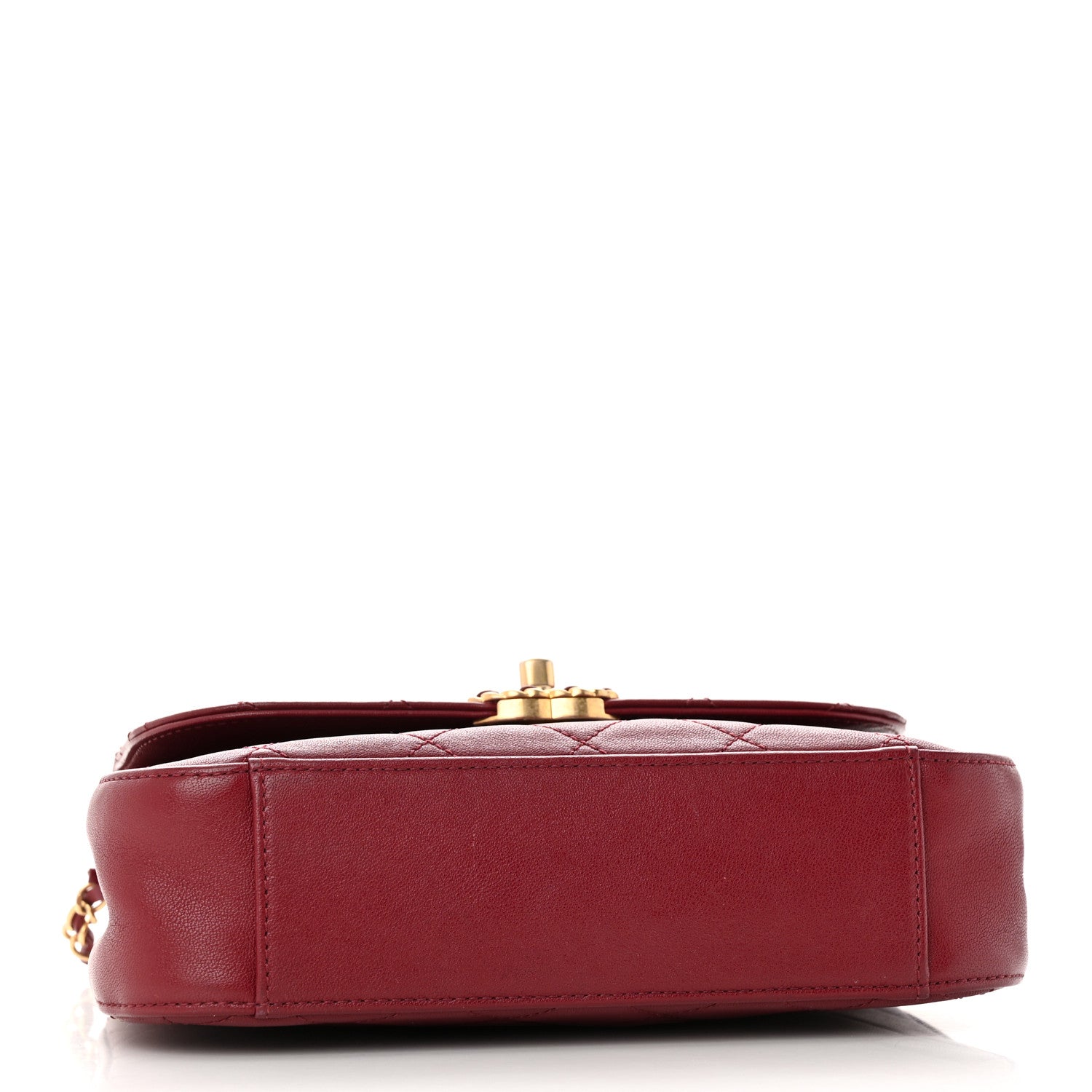 Chanel Lambskin Quilted Chain Infinity Top Handle Flap Burgundy 4 of 13