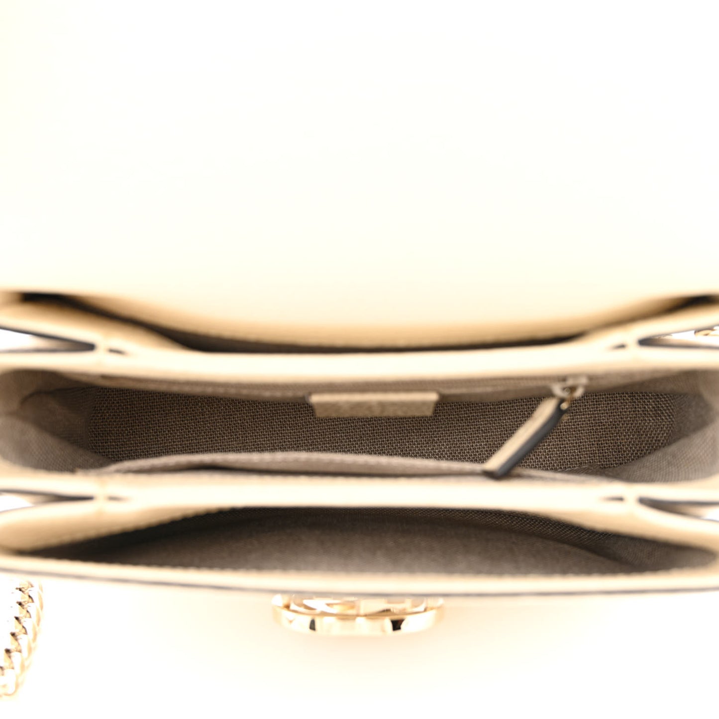 Dollar Calfskin Interlocking G Crossbody Bag Mystic White