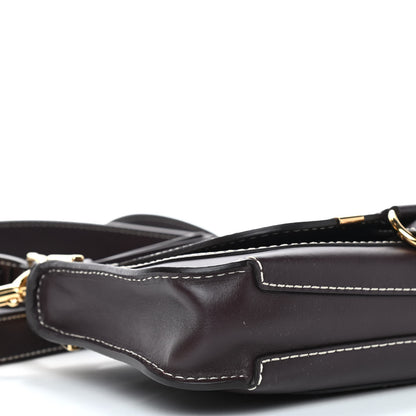 Chloe Shiny Calfskin Small Marcie Saddle Shoulder Bag Black Raisin 7 of 8