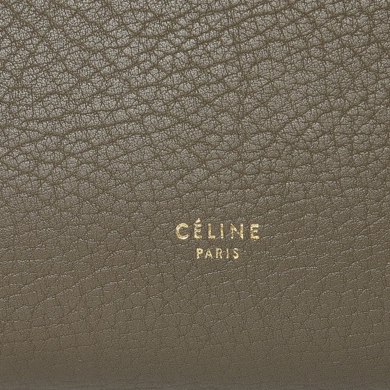 Celine Crisped Calfskin Large Tie Knot Tote Dark Khaki 7 of 9