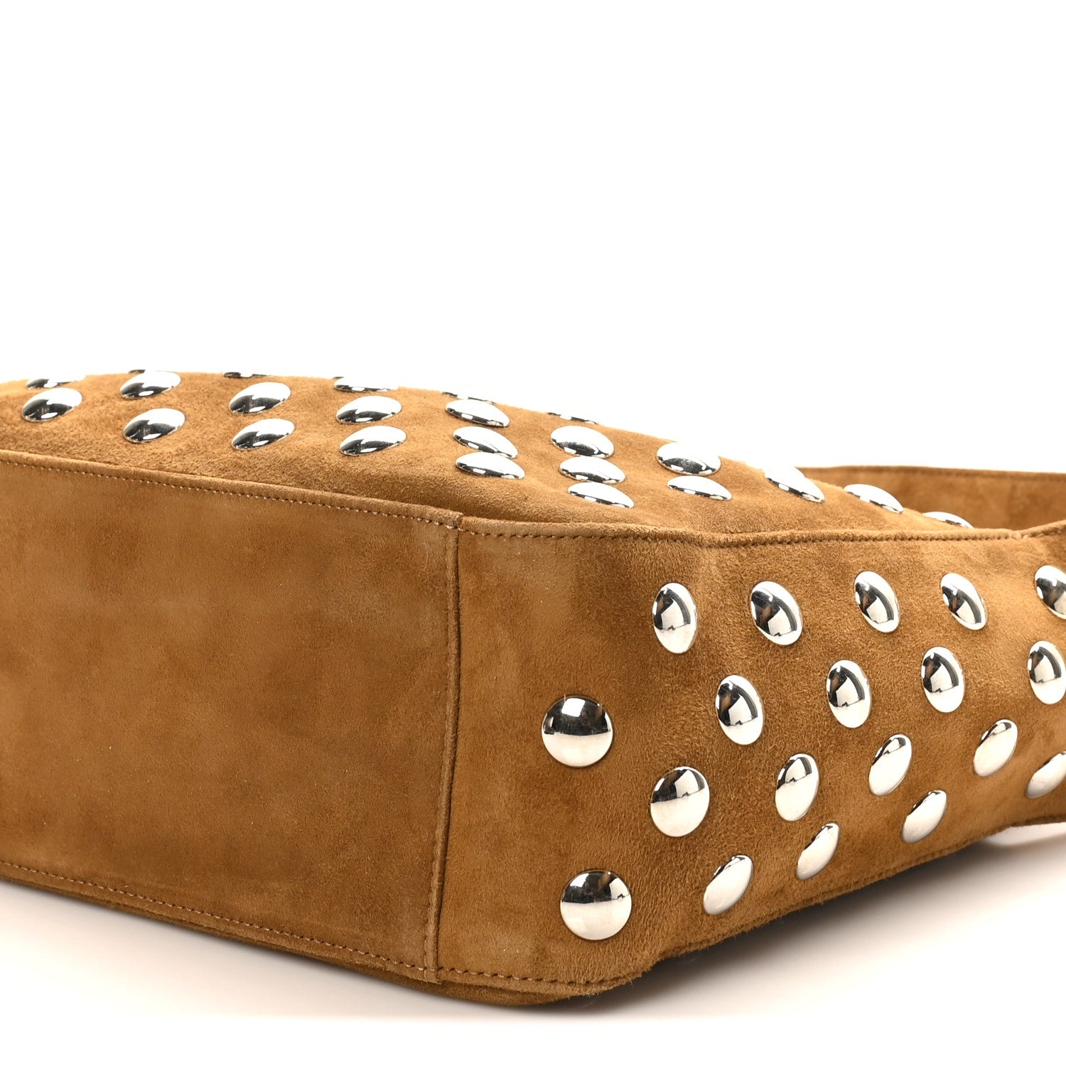 Khaite Suede Calfskin Studded Elena Nougat 9 of 9