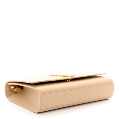Saint Laurent Grain De Poudre Medium Monogram Kate Satchel Dark Beige 4 of 9