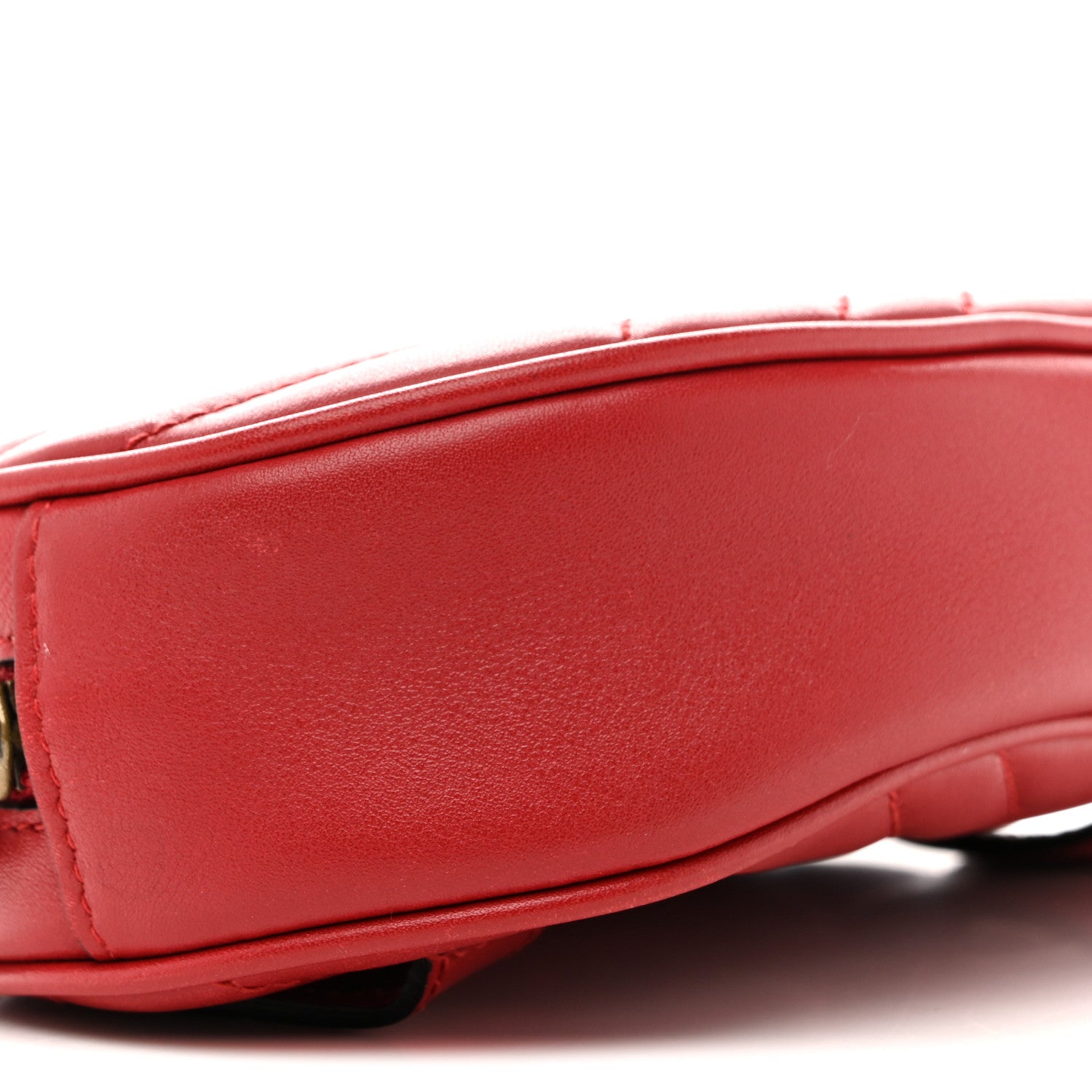 Gucci Calfskin Matelasse GG Marmont Belt Bag 85 34 Hibiscus Red 9 of 12