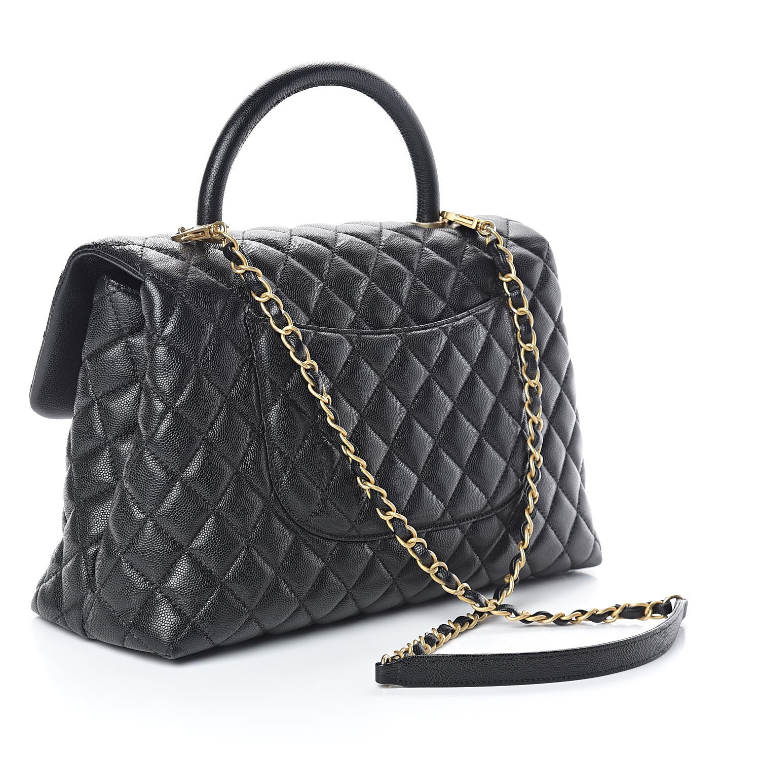Chanel Caviar Quilted Medium Coco Handle Flap Black 3 of 10