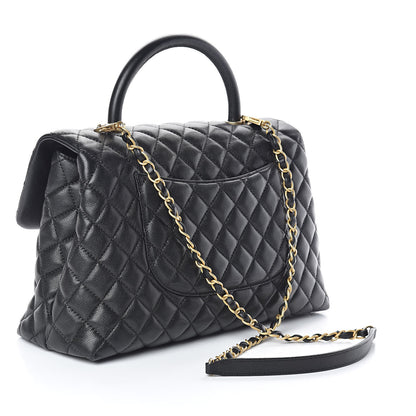 Chanel Caviar Quilted Medium Coco Handle Flap Black 3 of 10
