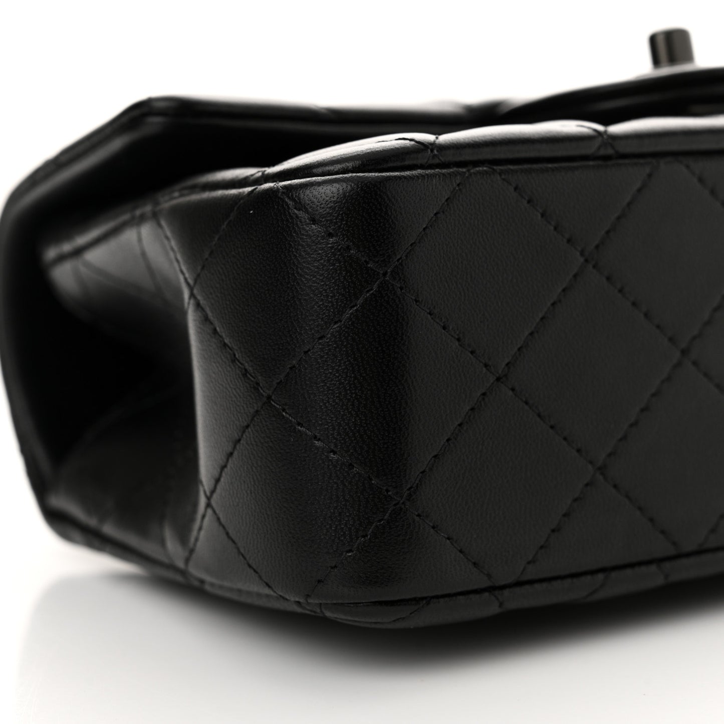 Lambskin Quilted Mini Top Handle Rectangular Flap So Black