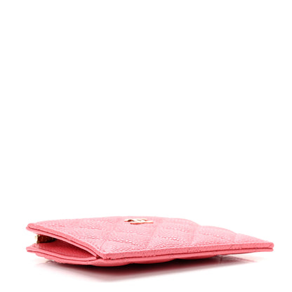 Chanel Metallic Caviar Quilted CC Zip Card Holder Pink 4 of 7