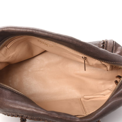 Chanel Metallic Goatskin Medium Luxe Ligne Bowler Bronze 5 of 10