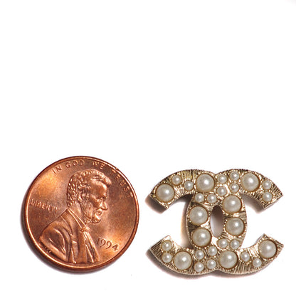 Chanel Pearl CC Earrings Gold 2 of 7