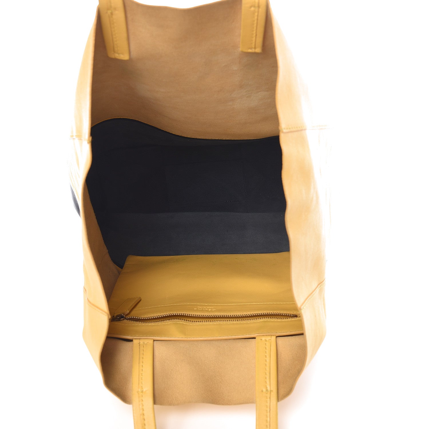 Celine Lambskin Vertical Bi-Cabas Yellow Black 5 of 11