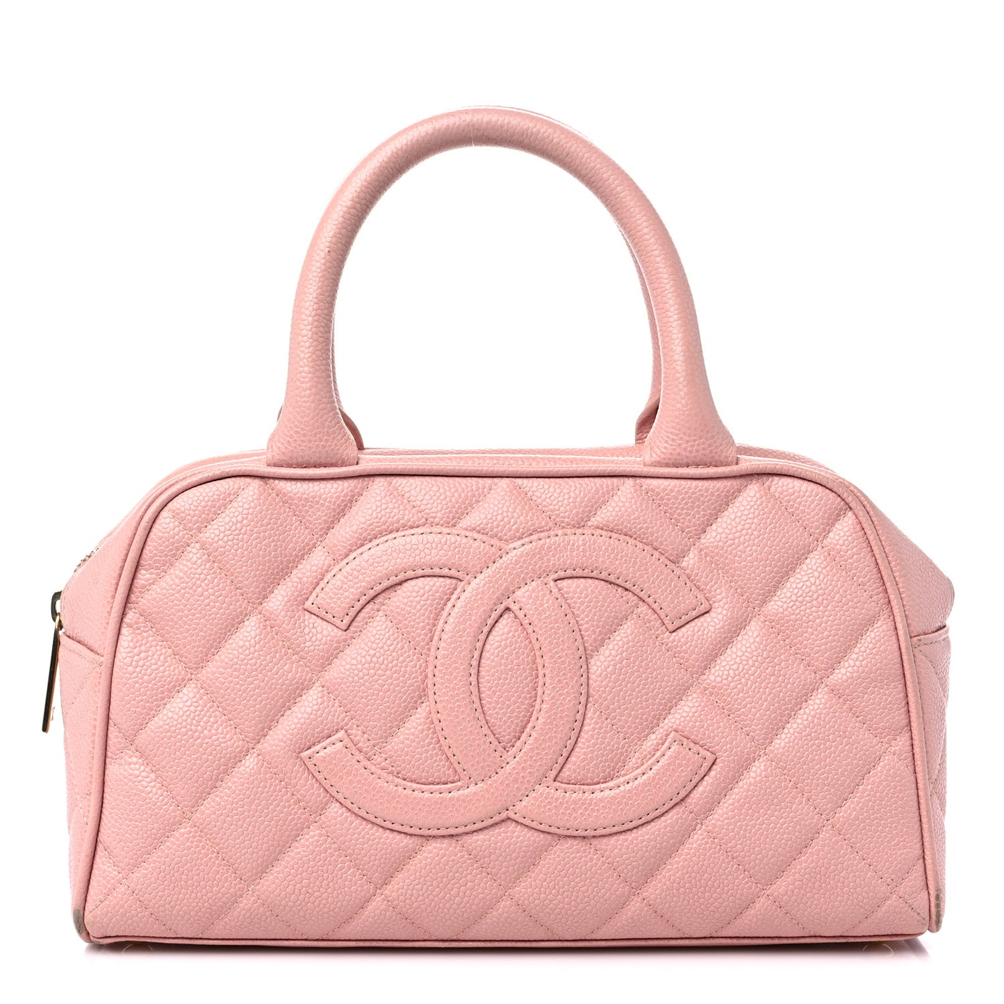 Caviar Quilted Small Bowler Pink