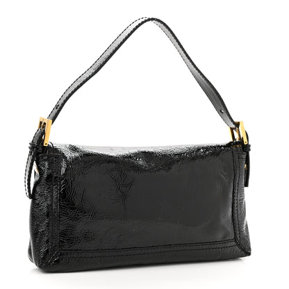 Fendi Vitello Naplak Medium Convertible Baguette Black 2 of 11