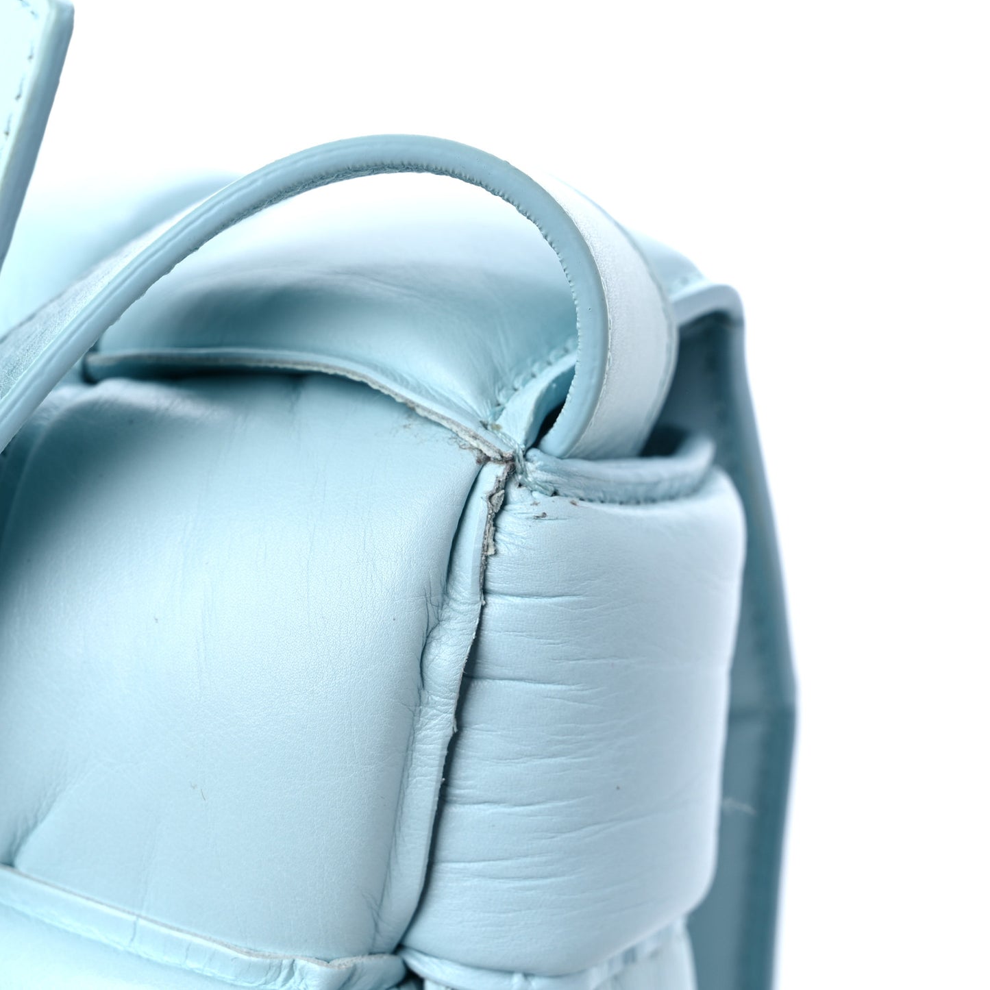 Nappa Maxi Intreccio Padded Cassette Crossbody Bag Ice