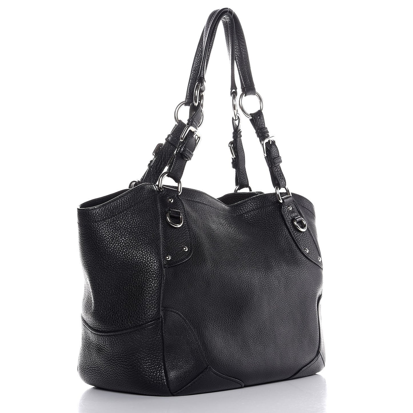 Vitello Daino Shoulder Bag Black