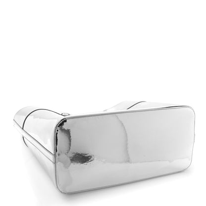 Alexander McQueen Metallic Faux Patent Large The Bow Bag Silver 5 of 9