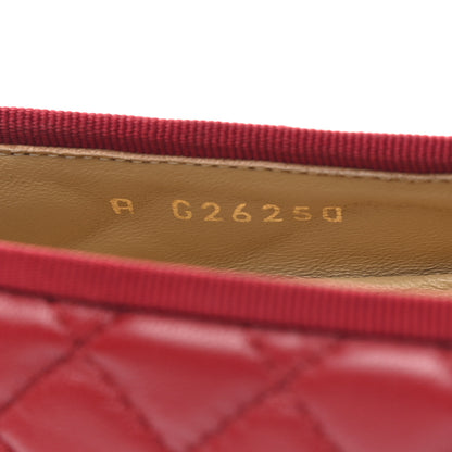 Chanel Lambskin Quilted CC Cap Toe Ballerina Flats 36.5 Red 8 of 9