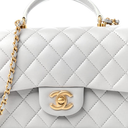 Chanel Lambskin Quilted Mini Top Handle Rectangular Flap Grey 10 of 12