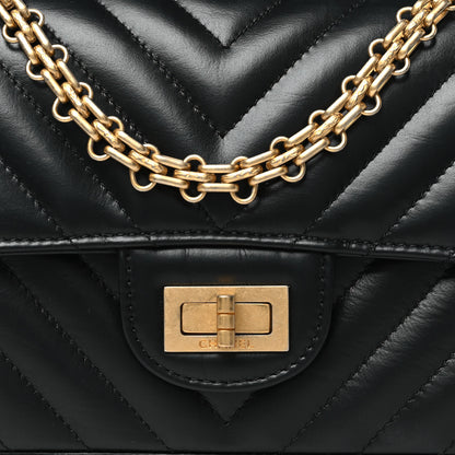 Chanel Aged Calfskin Chevron Quilted 2.55 Reissue Mini Flap Black 8 of 10
