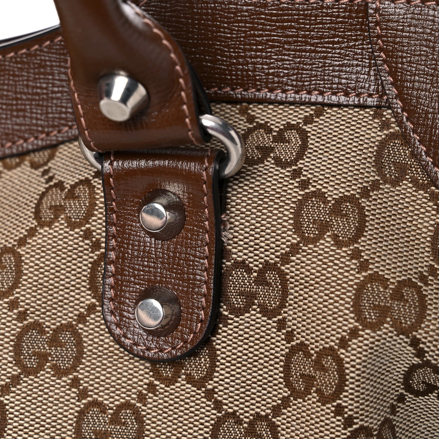 X GUCCI GG Monogram Azalea Calfskin Neo Classic Silver Hardware Medium City Beige Ebony Brown Sugar