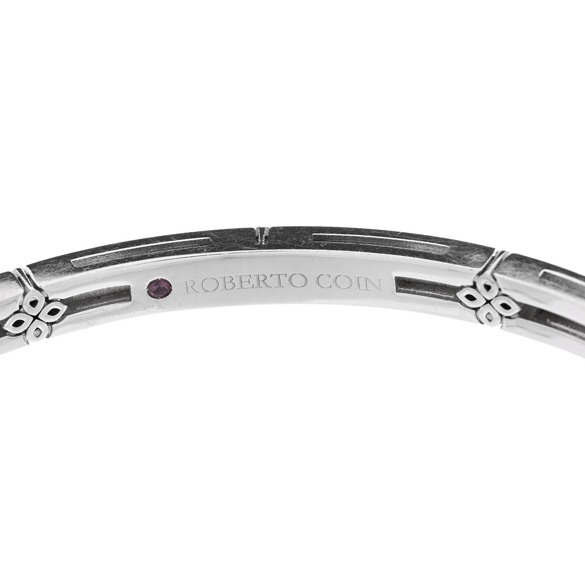 18K White Gold Diamond Classic Love in Verona Pave Bangle Bracelet