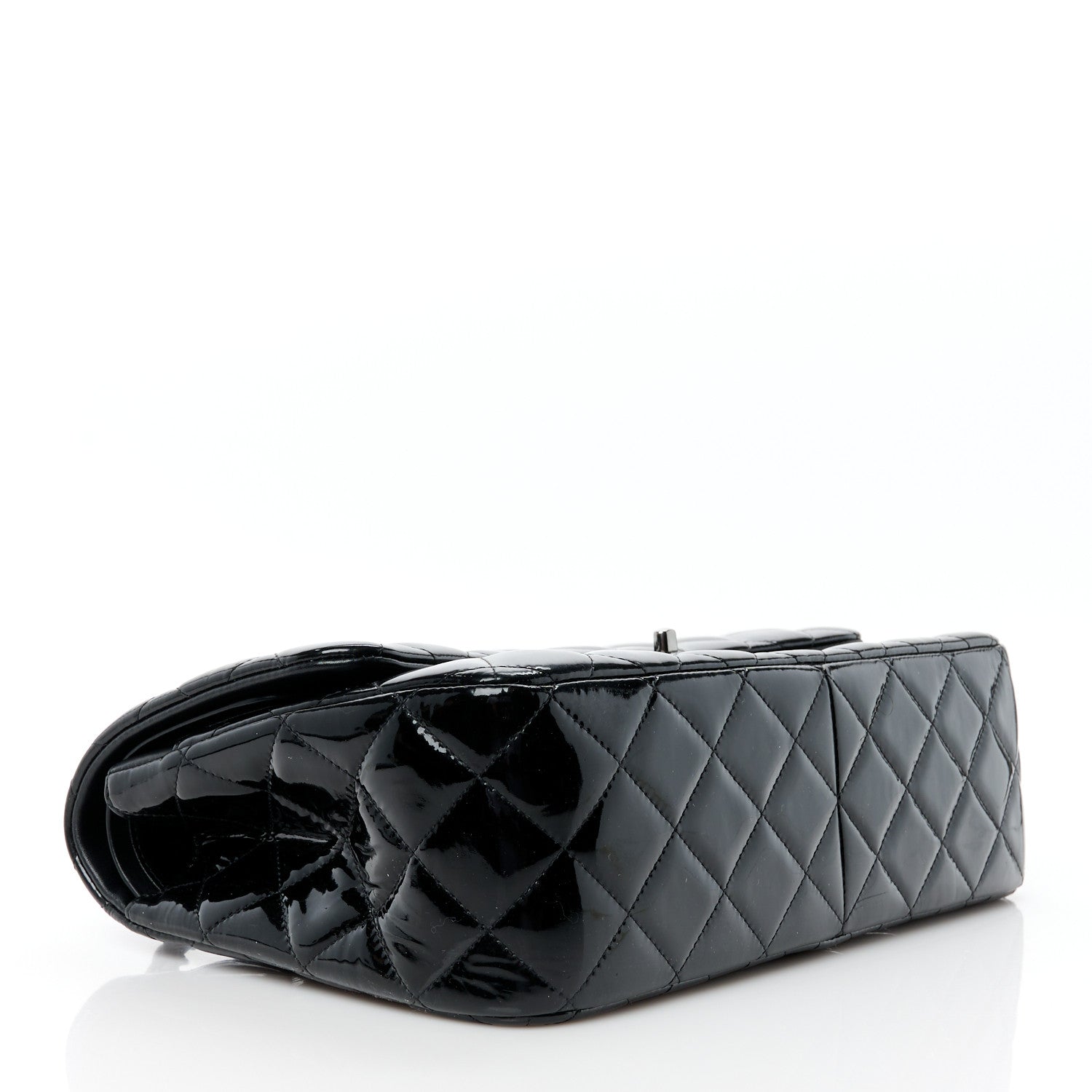 Chanel Patent Quilted Jumbo Double Flap Black 4 of 11