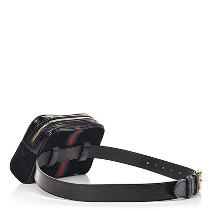 Gucci Suede Small Ophidia Belt Bag 85 34 Black 3 of 13
