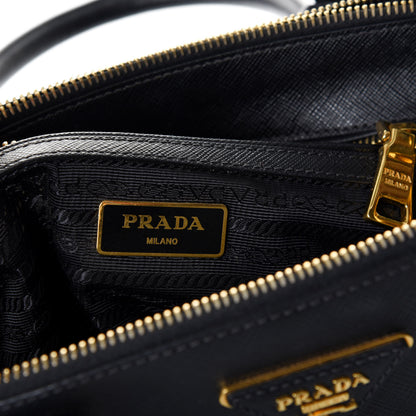 Prada Saffiano Medium Galleria Double Zip Tote Black 7 of 14