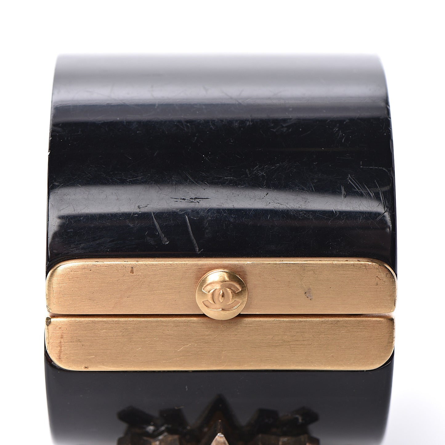 Resin Enamel CC Cabochon Cuff Black Multicolor