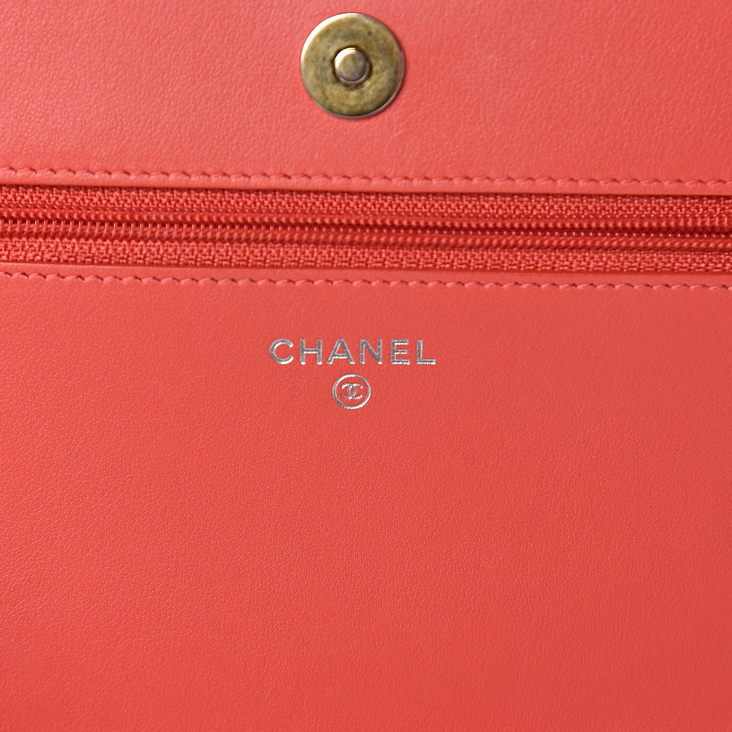 Chanel Patent Goatskin Quilted Gabrielle Wallet On Chain WOC Orange 6 of 11