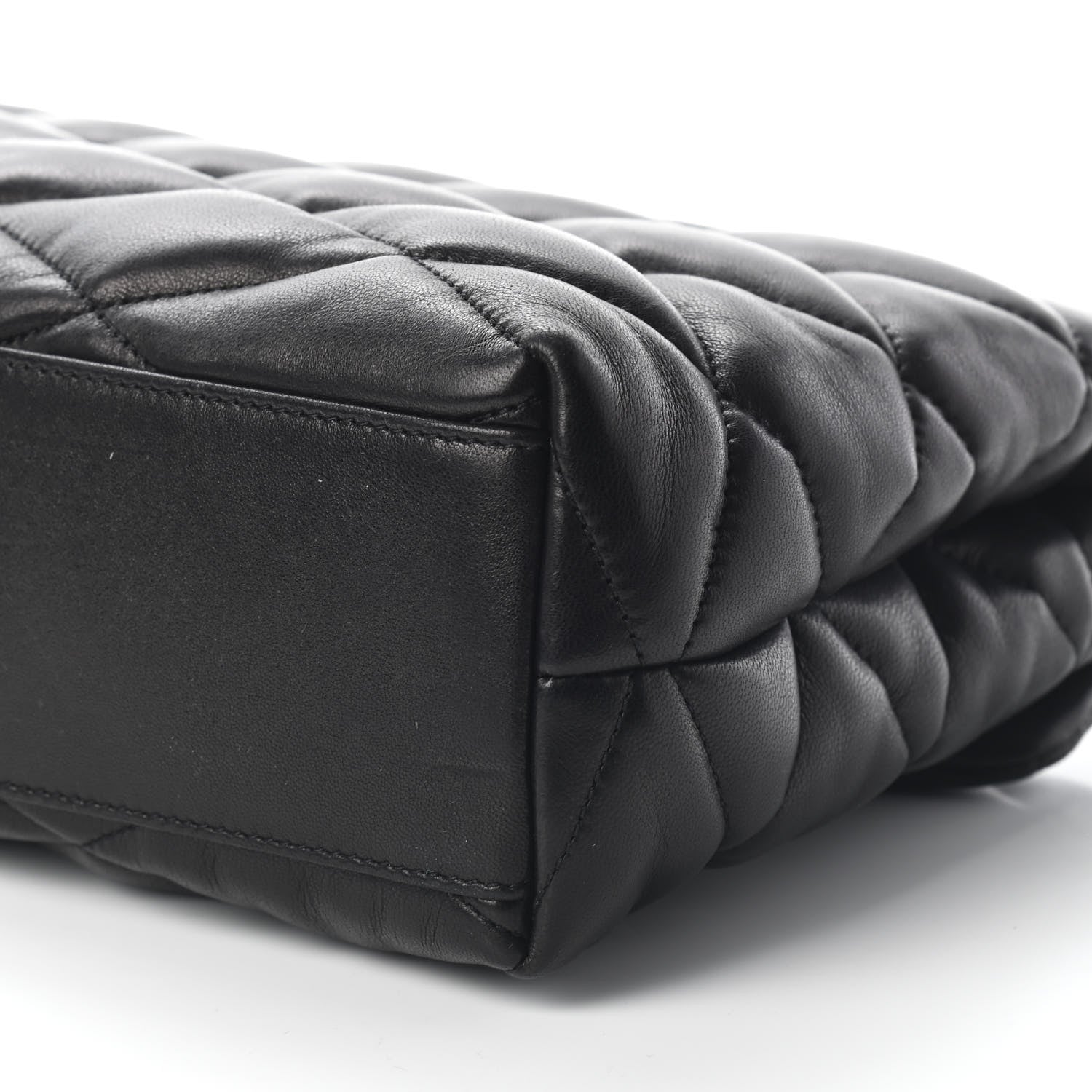 Saint Laurent Lambskin Quilted Sade Puffer Envelope Clutch Black 8 of 8
