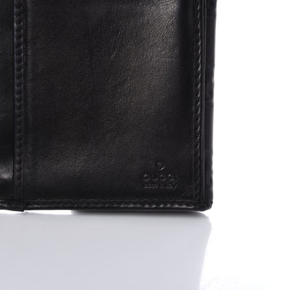 Gucci Guccissima Margaux Calfskin Metal Bar Continental Flap Wallet Black 6 of 7