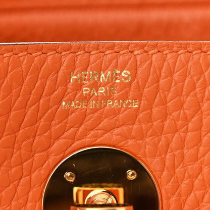 Hermes Taurillon Clemence Lindy 26 Orange 6 of 11