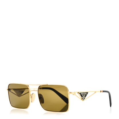 Prada Metal Symbole Triangle Logo Sunglasses SPR A52 Gold Black 1 of 7