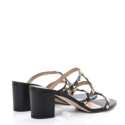 Valentino Garavani Calfskin Rockstud 60mm Caged Slide Sandals 41.5 Black 4 of 13