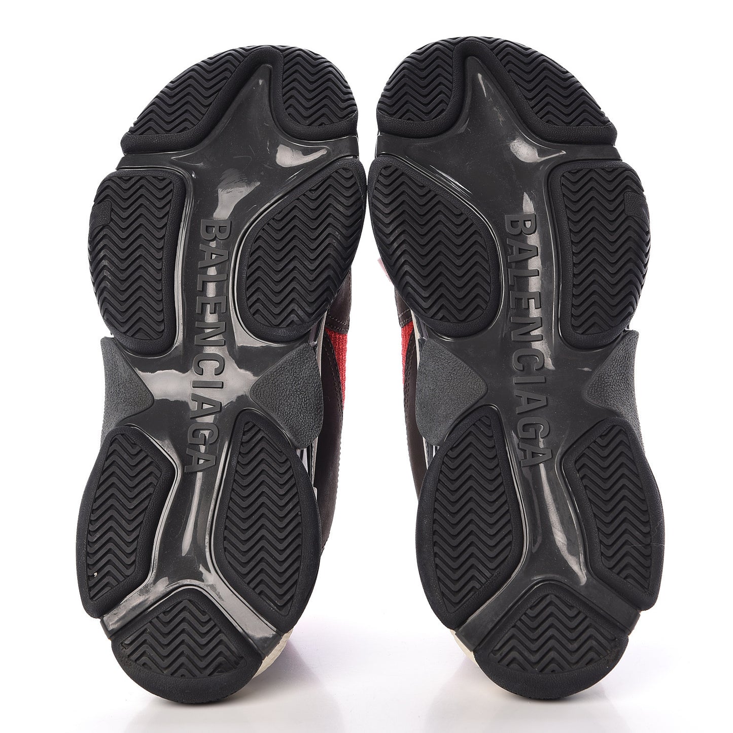 Fabric Mesh Mens Triple S Sneakers 44 Rouge Black