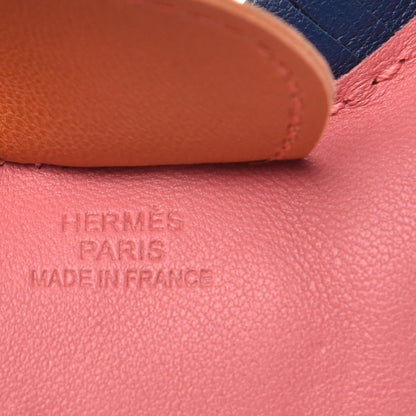 Hermes Milo Lambskin Grigri Rodeo Bag Charm MM Rose Azalee Cornaline Bleu De Malte 3 of 4