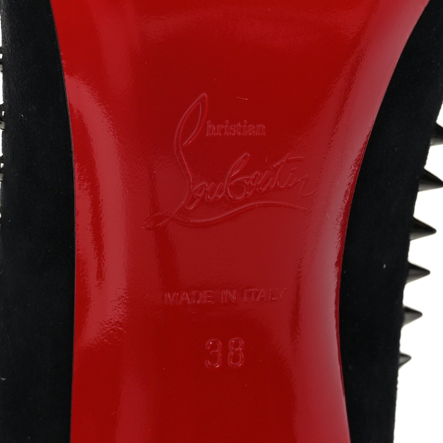 Christian Louboutin Veau Velours Anjalina 85 Pumps 38 Black Gun 7 of 7